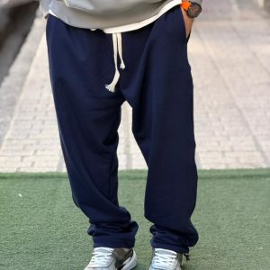 شلوار جاگر سرمه ای  دو حالته