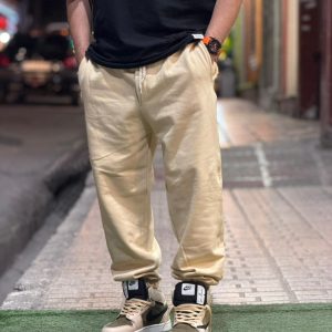 شلوار جاگر کرمی